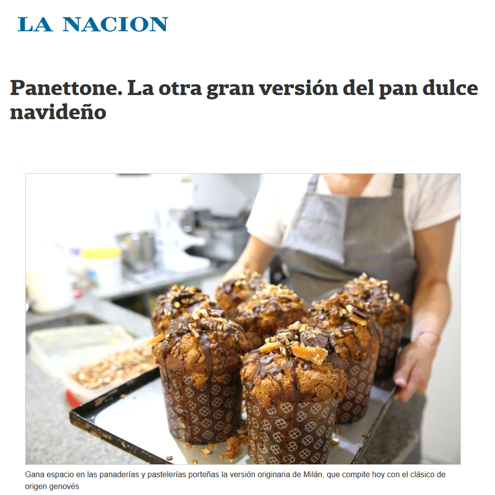 Nota La Nación, Panettone... - Juan Mar - Panadería Artiaga