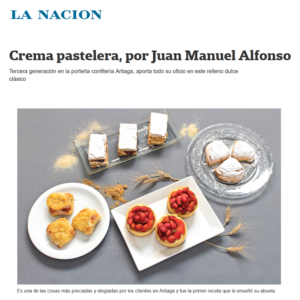 Nota La Nación, Crema Pastelera - Juan Mar - Panadería Artiaga